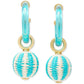 Gold-Tone Raffia Charm Color Hoop Earrings