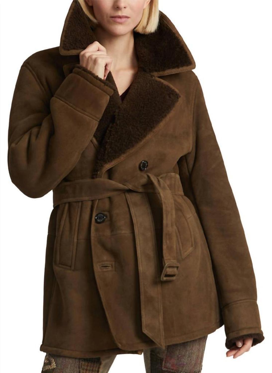 Shearling Krofton Coat Curly In Loden