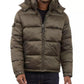 Men's Heavyweight Metallic Finish Hooded Puffer Jacket