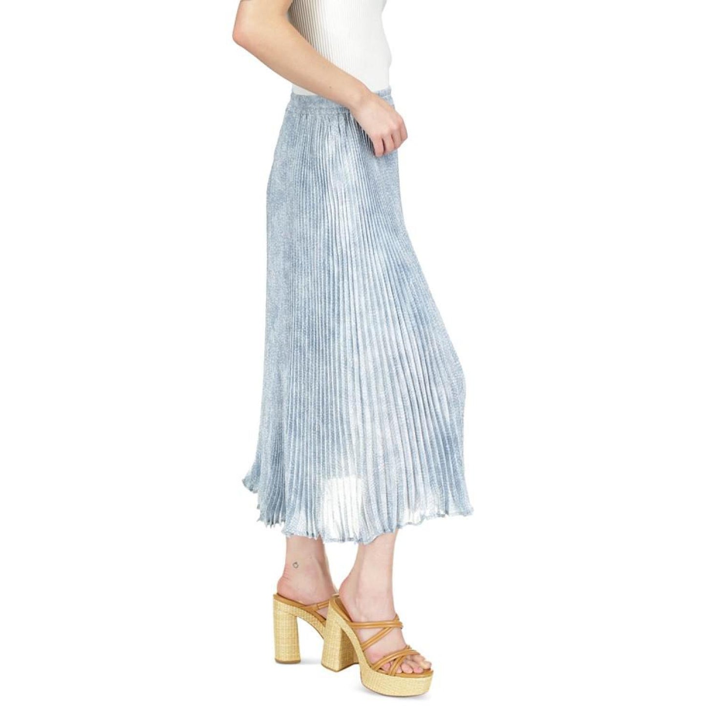 Women's Tonal-Print Pleated Midi Skirt