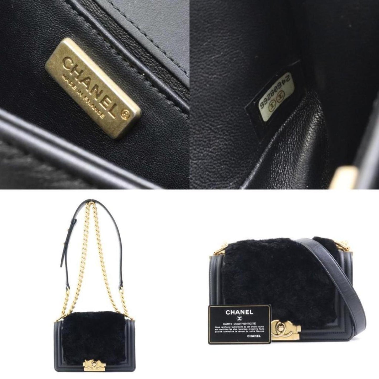 Chanel Boy  Fur Shoulder Bag (Pre-Owned)