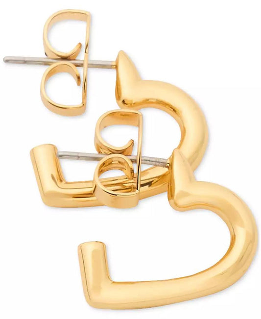 Polished Heart Huggie Hoop Earrings, 0.63"