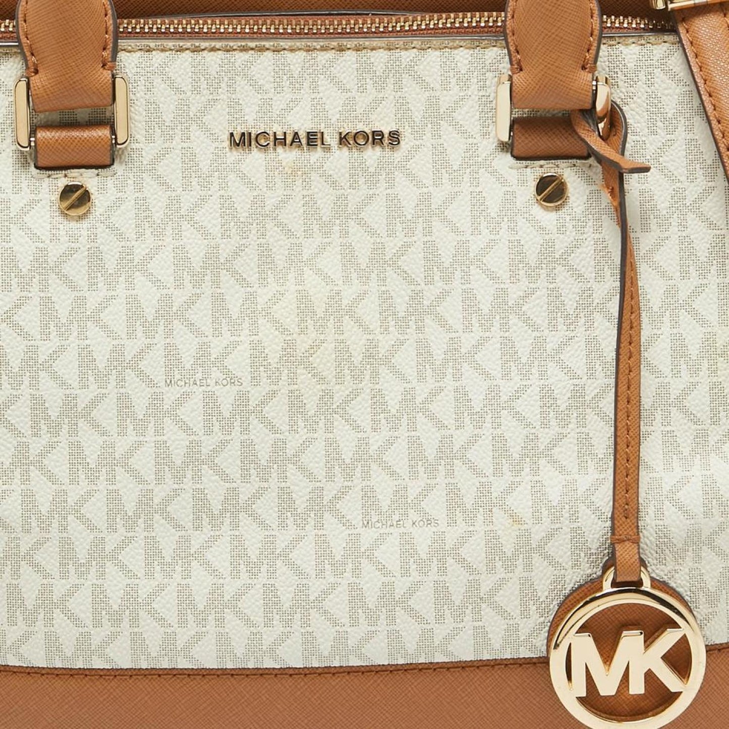 Michael Kors  Signature Coated Canvas And Leather Savannah Satchel