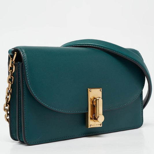 Teal Green Leather Jane Wallet On Chain