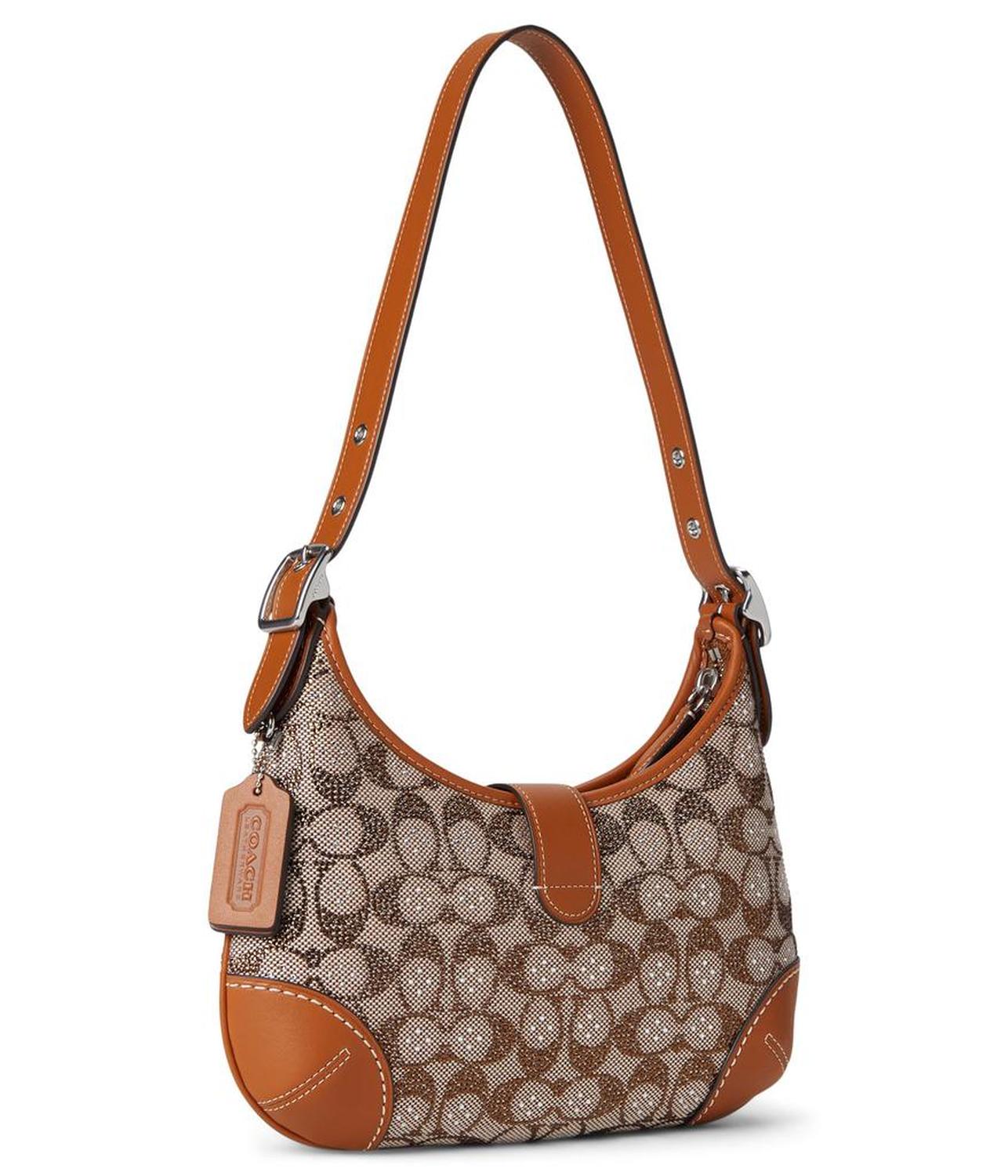 Hamptons Hobo Bag In Crystal Signature Jacquard