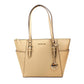 Michael Kors Charlotte Camel Large Leather Top Zip Tote Bag Women's Purse