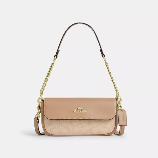 Hailey Flap Bag With Signature Canvas