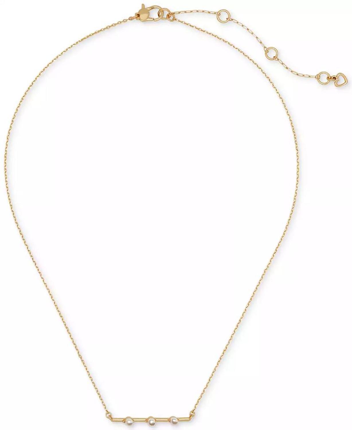 Cubic Zirconia Bar Pendant Necklace, 16" + 3" extender