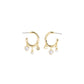 Faux Stone Signature Charm Hoop Earrings