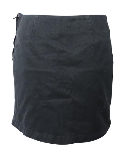 Marc Jacobs Slit Mini Skirt in Black Cotton Denim