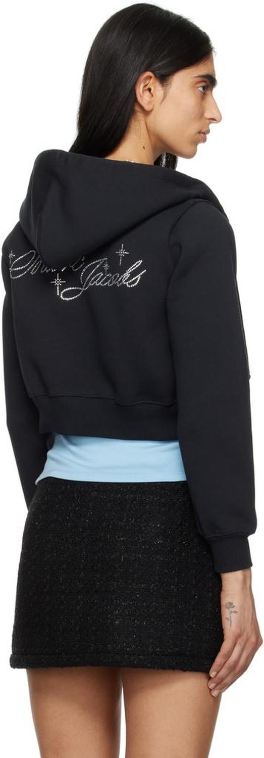 Black Charm Cropped Hoodie