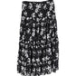 Michael Michael Kors Floral Print Skirt in Black Silk