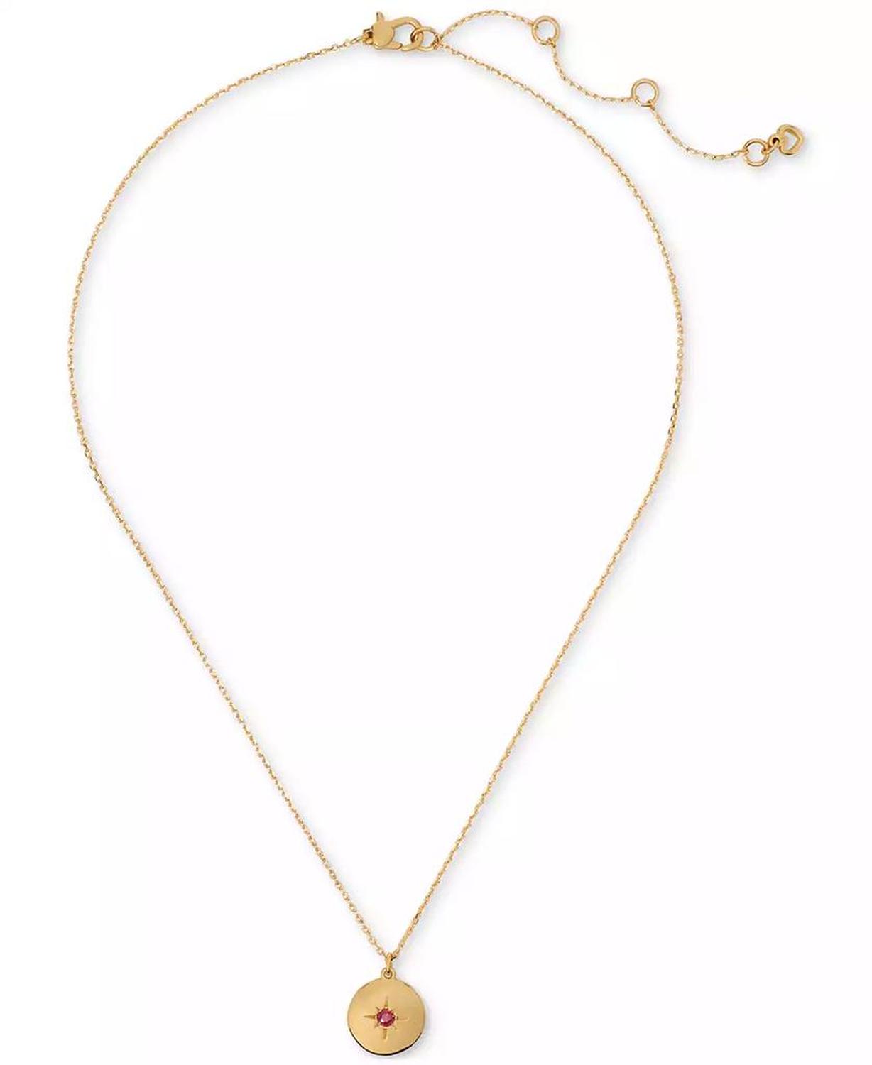 Gold-Tone Color Spark Round Pendant Necklace, 16" + 3" extender