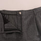 Dolce & Gabbana Elegant Gray Check Capri Wool Pants