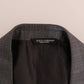 Dolce & Gabbana Sleek Gray Checkered Wool Blazer