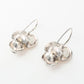 Earrings Fake Pearl OffSilver Flower Motif 00T