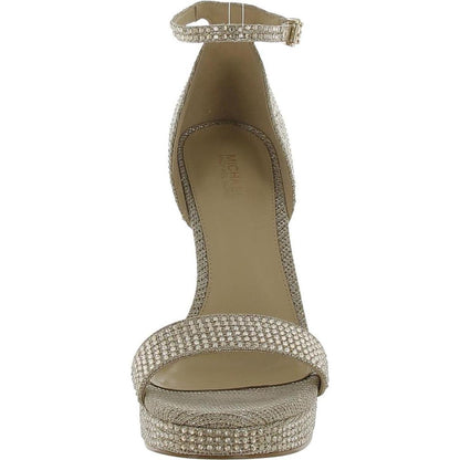 Womens Embellished Round Toe Ankle Strap