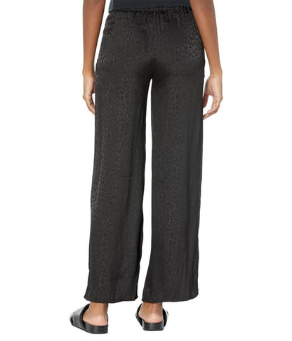 Petite Cheetah Plisse Wide Leg Pants