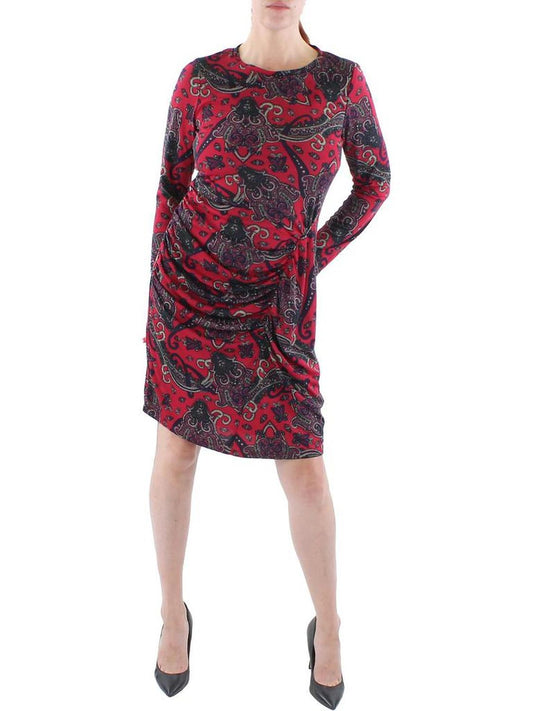 Womens Paisley Knee Sheath Dress