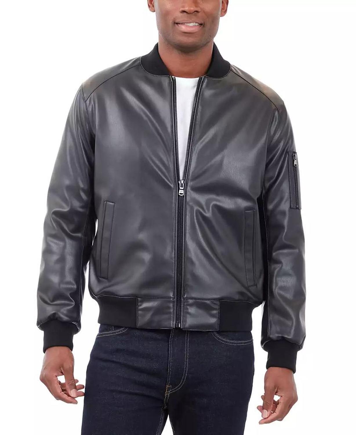 Men's Faux Leather Moto Jacket