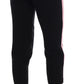 Dolce & Gabbana Chic Black Capri Pants with Pink Side Stripes