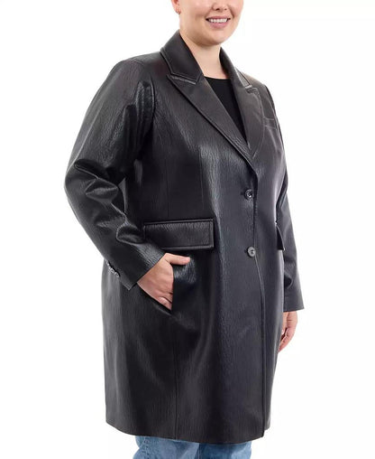 Plus Size Faux-Leather Jacket