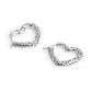 Faux Stone Signature Quilted Heart Hoop Earrings