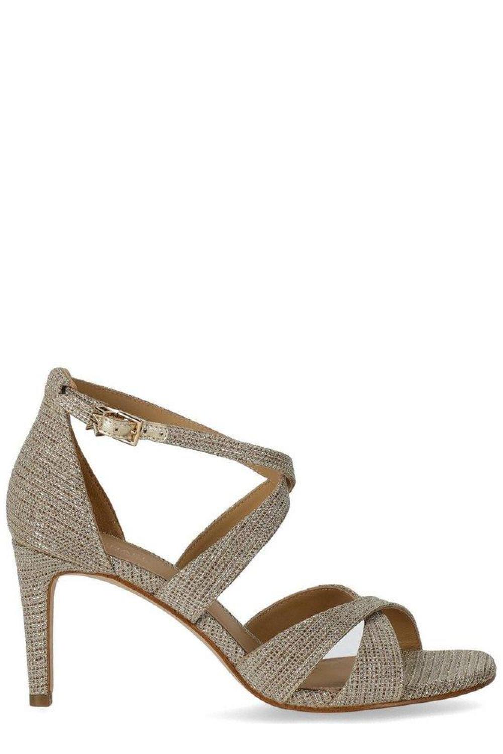 Michael Michael Kors Kinsley Crossover-Strap Heeled Sandals