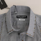 Dolce & Gabbana Elegant Gray Checkered Slim Fit Casual Shirt