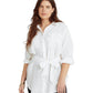 Plus Size Belted Linen Shirt