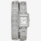 Petite Emery Pavé Silver-Tone Double Wrap Watch