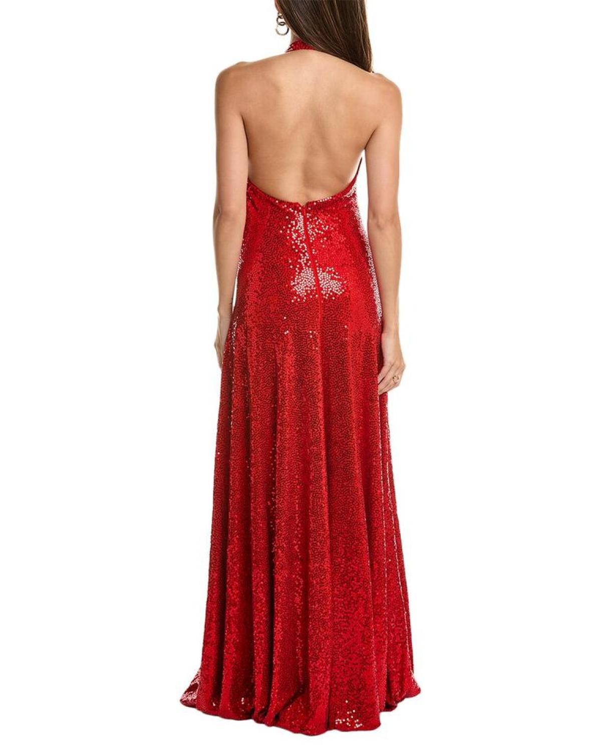 Michael Kors Collection Hand-Embroidered Halter Gown