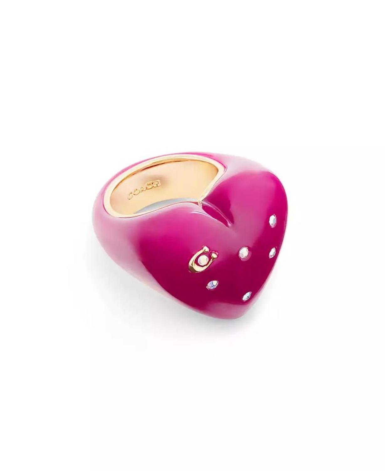 Faux Stone Vintage Charms Signature Heart Cocktail Ring