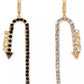 Gold-Tone Cubic Zirconia Detour & One Way Mismatch Charm Hoop Earrings