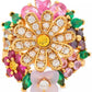 Gold-Tone Stone & Cubic Zirconia Bursting Blooms Statement Ring