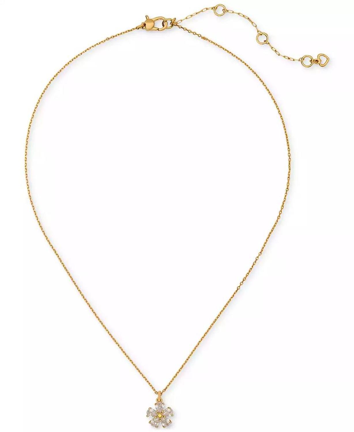 Bursting Blooms Gold-Tone Pendant Necklace, 16" + 3" extender