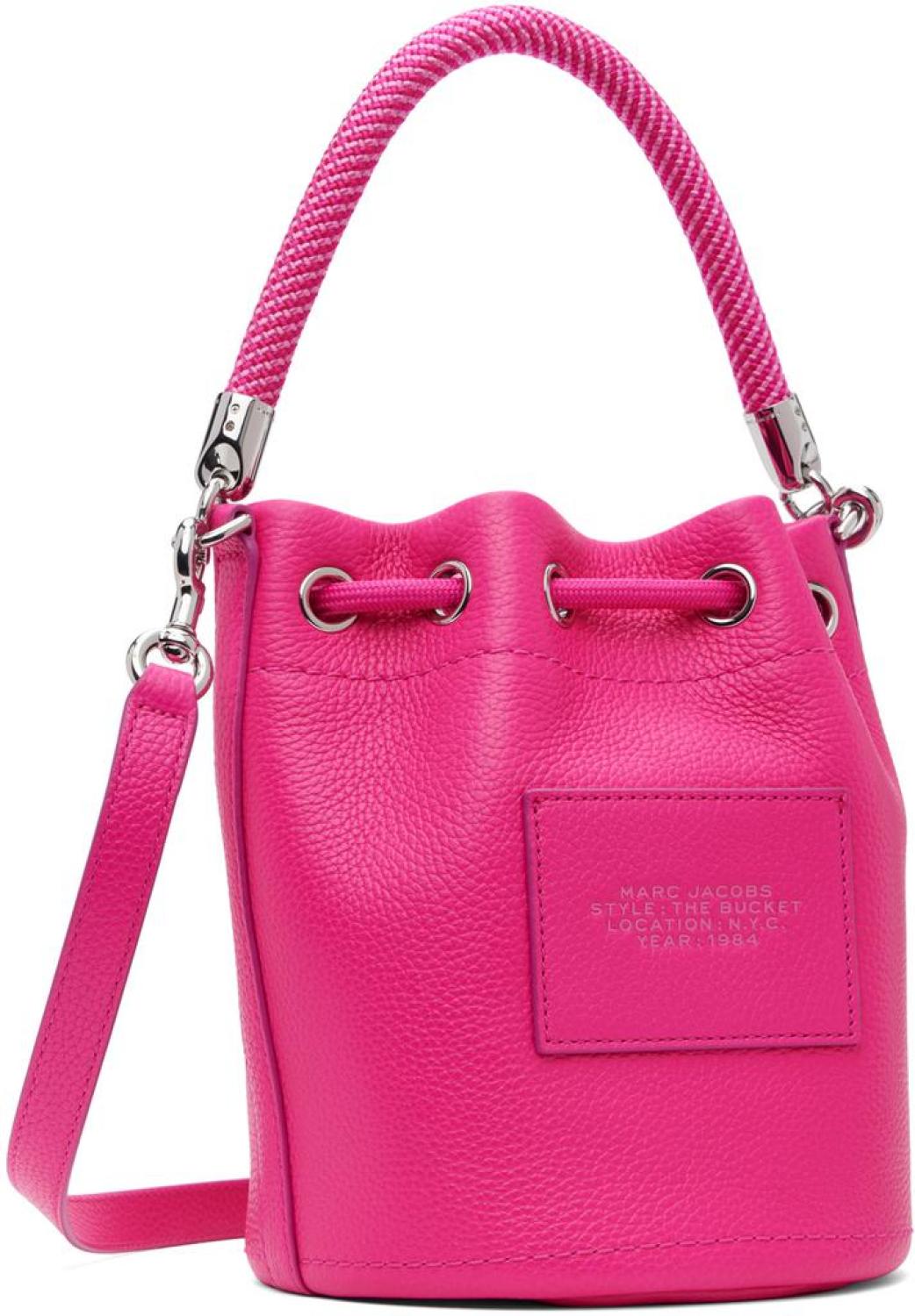 Pink 'The Leather Bucket' Bag