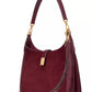 Deco Pebbled Leather & Suede Hobo Bag