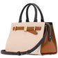 Deco Colorblocked Leather Medium Satchel