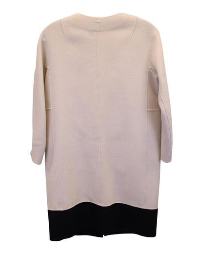 Max Mara Collarless Coat in Cream Wool