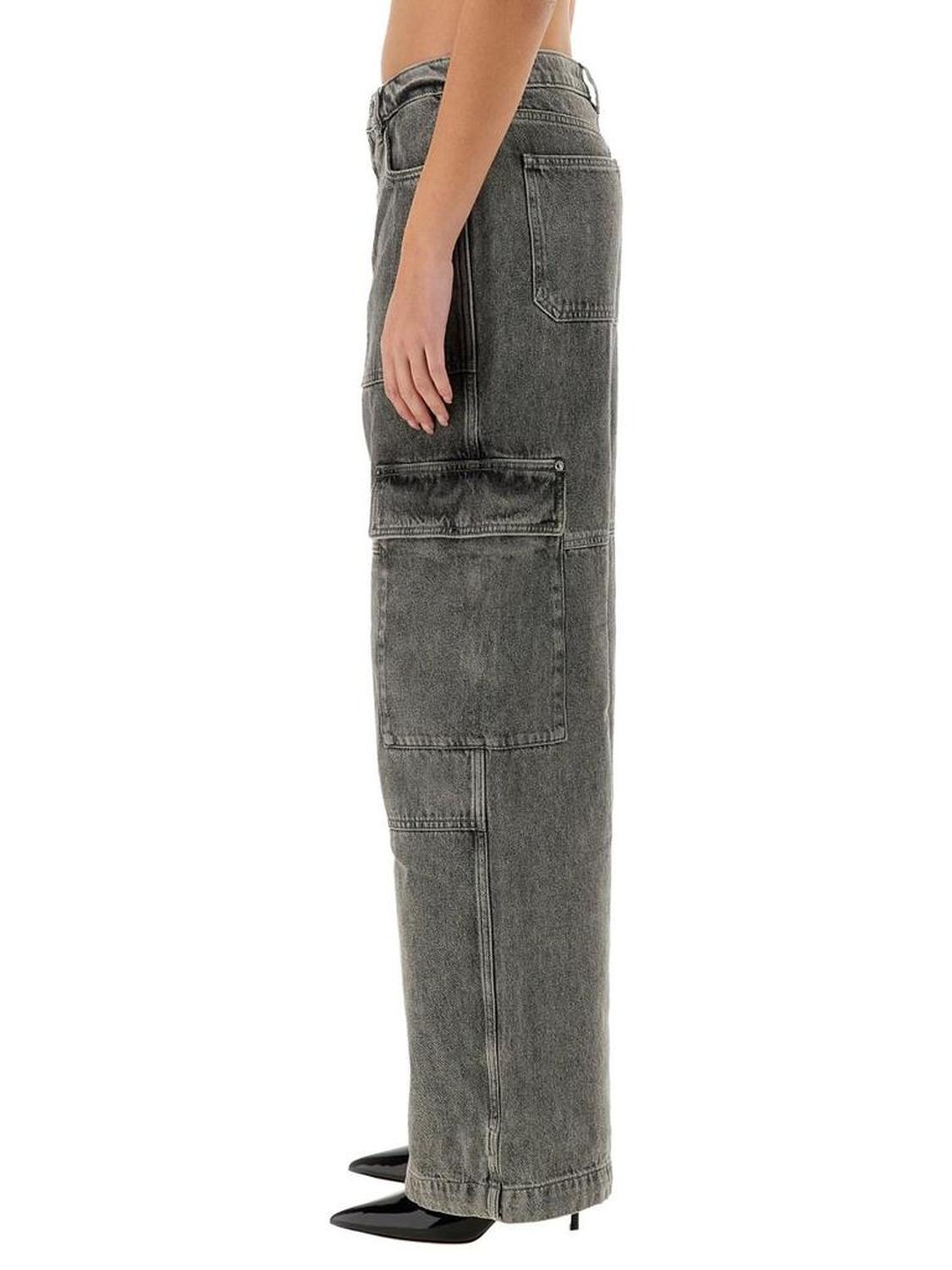 Michael Kors Logo-Embroidered Wide-Leg Cargo Jeans