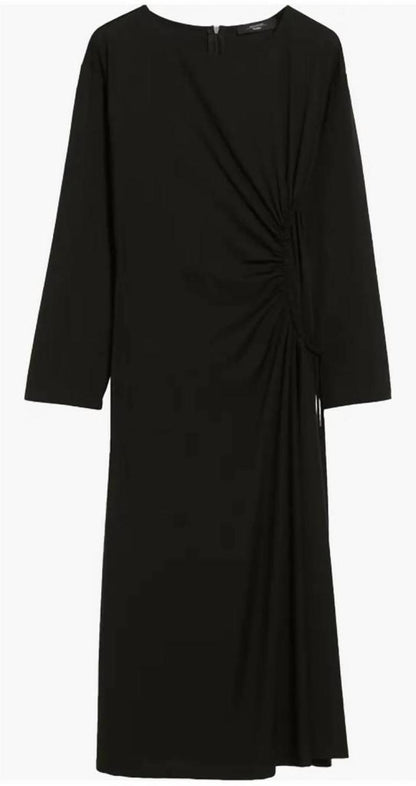 Weekend Romania Jersey Ruched Dress In Black