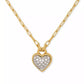 Cubic Zirconia Heart Pavé Pendant Necklace, 16" + 3" extender