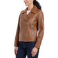 Women's Asymmetric Leather Moto Coat