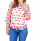 Cheetah Mash Embroidered Top In Pink/red