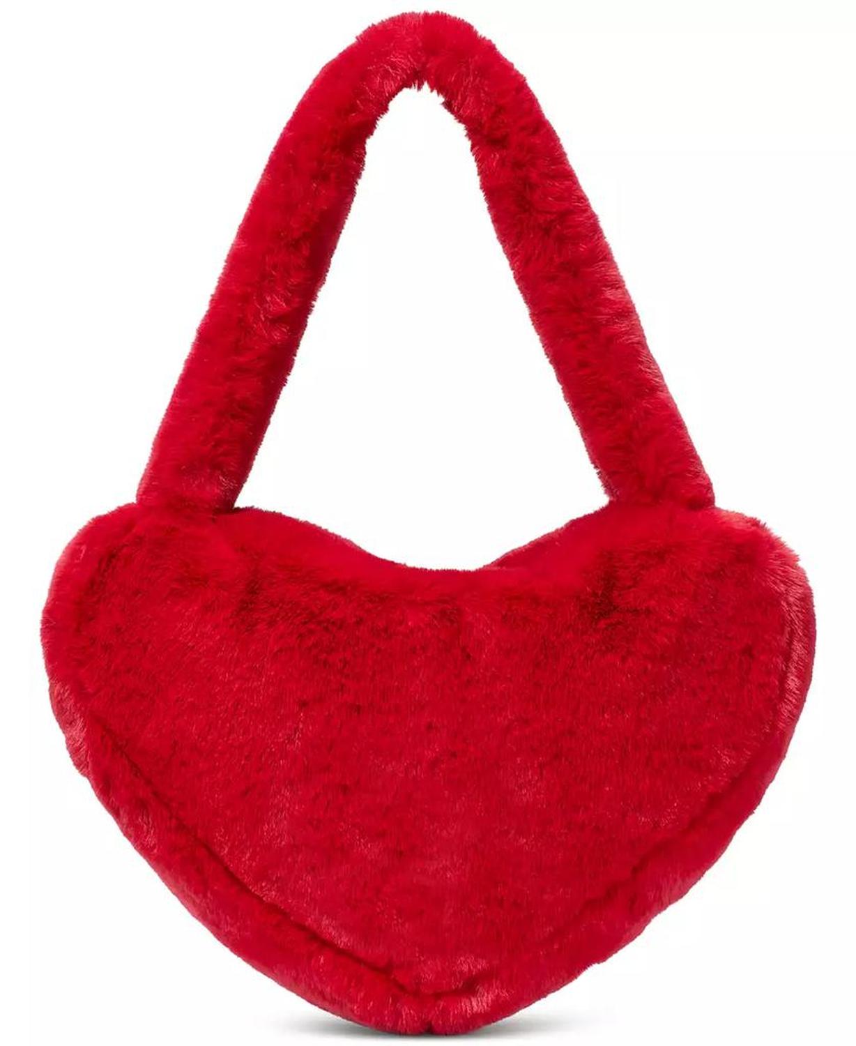 Luver Faux Fur Medium Heart Tote