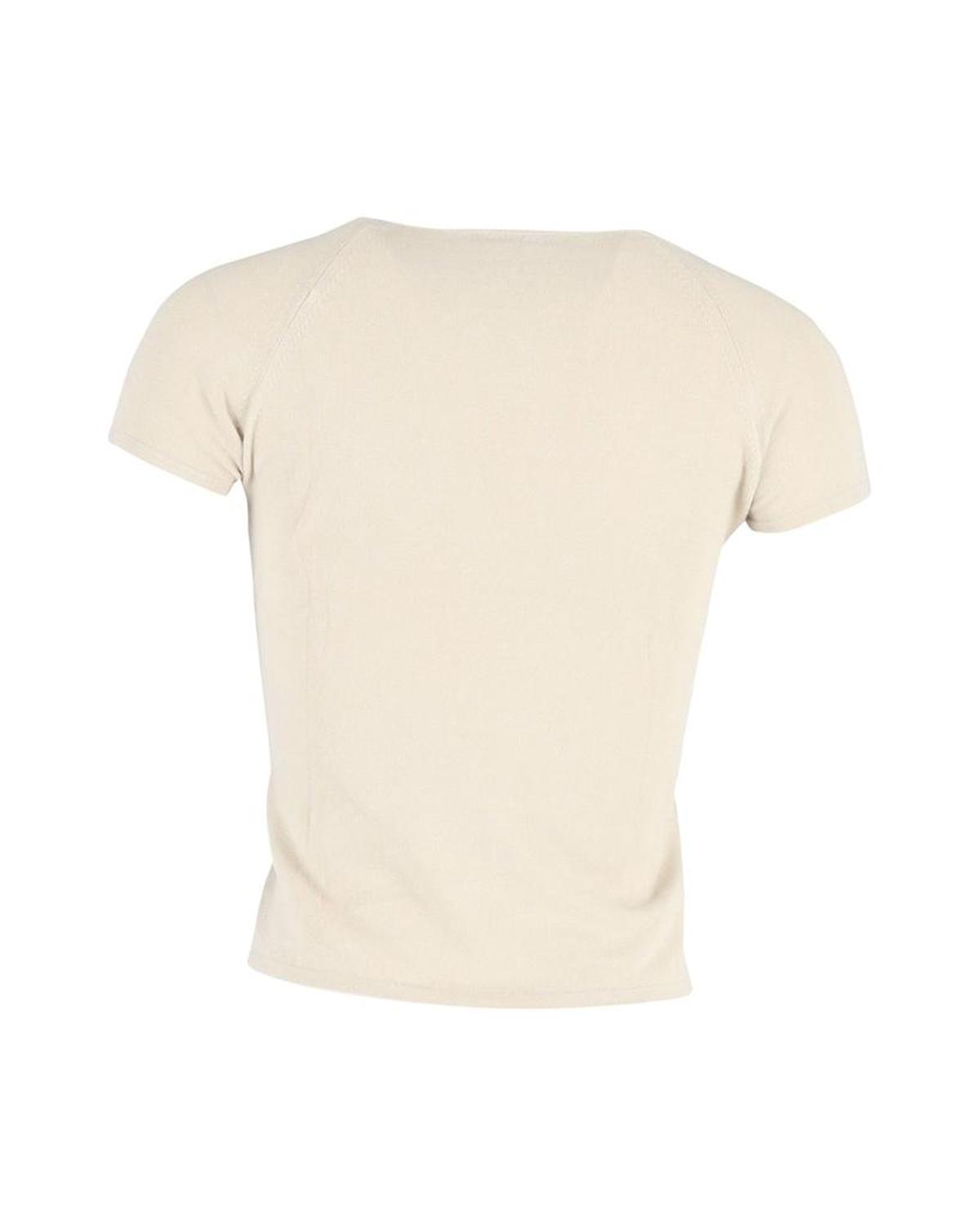 Max Mara Weekend Cap Sleeve T-shirt in Beige Cotton Wool