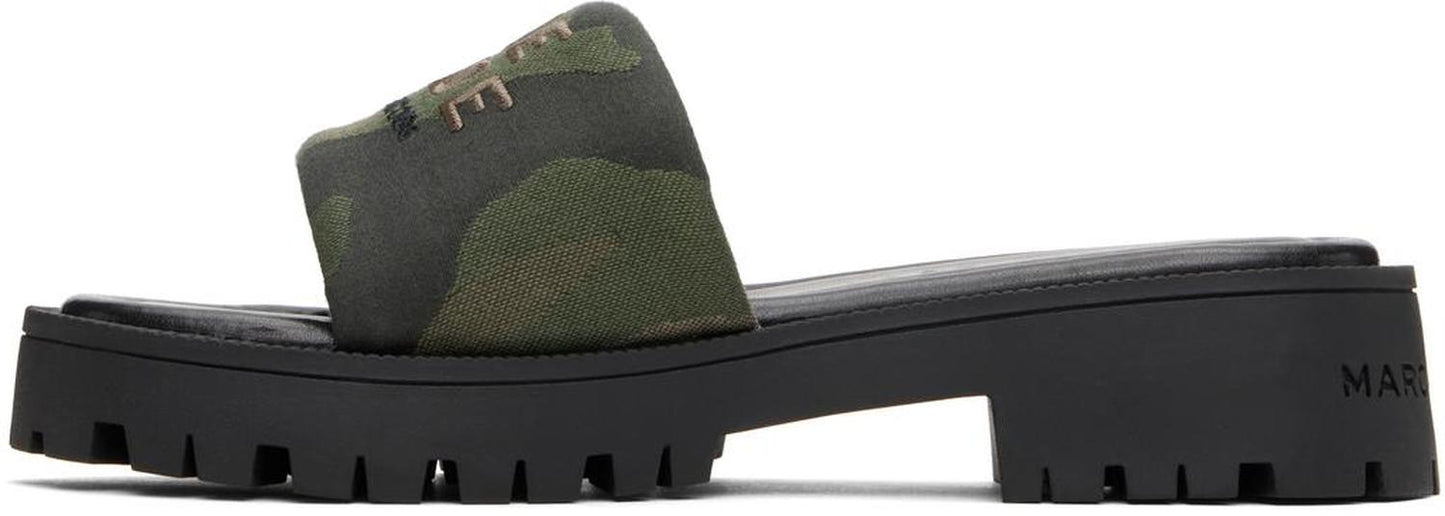 Khaki 'The Camo Jacquard Lug Sole Slide' Sandals