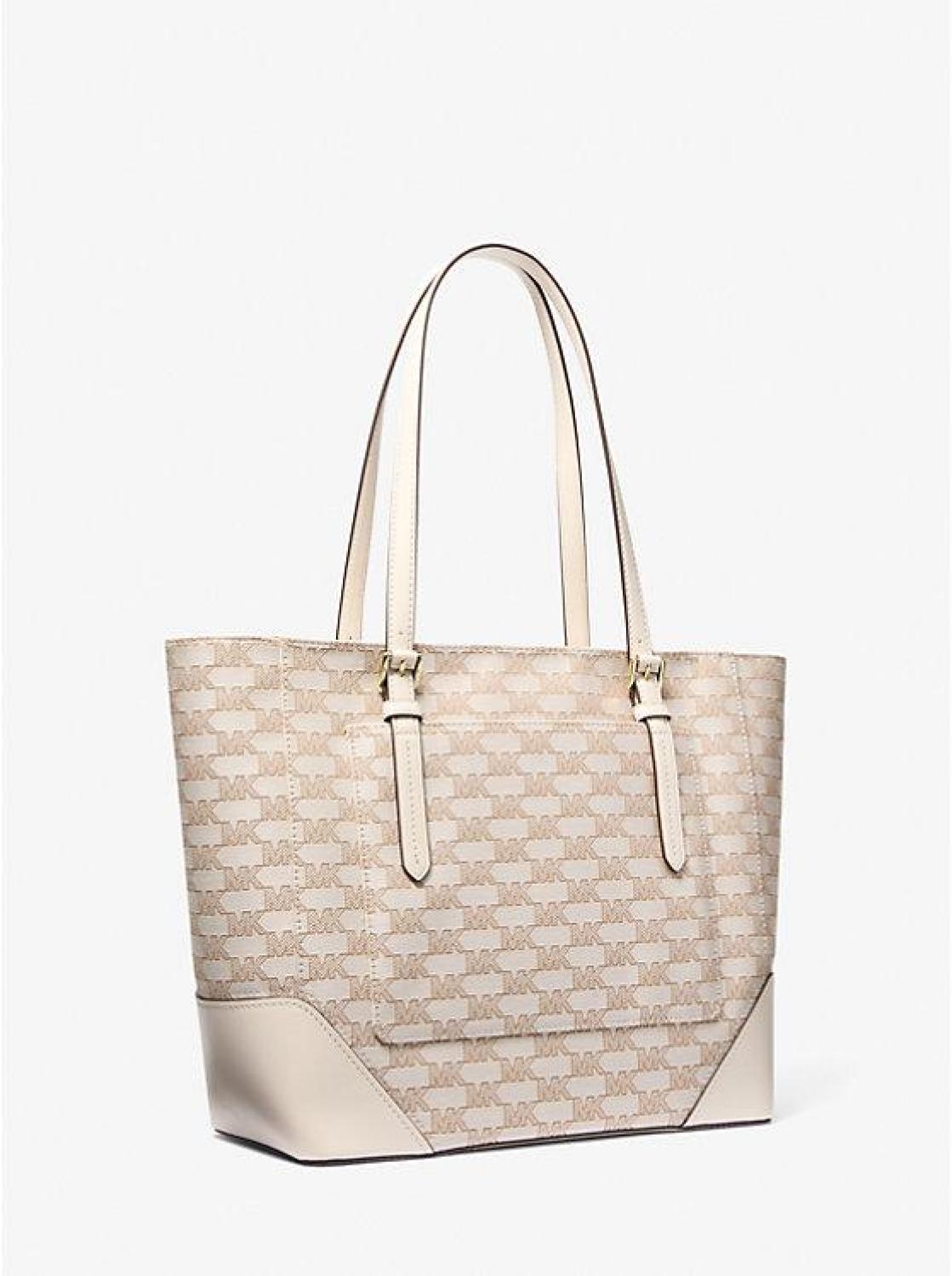 Aria Large Signature Logo Jacquard Tote Bag