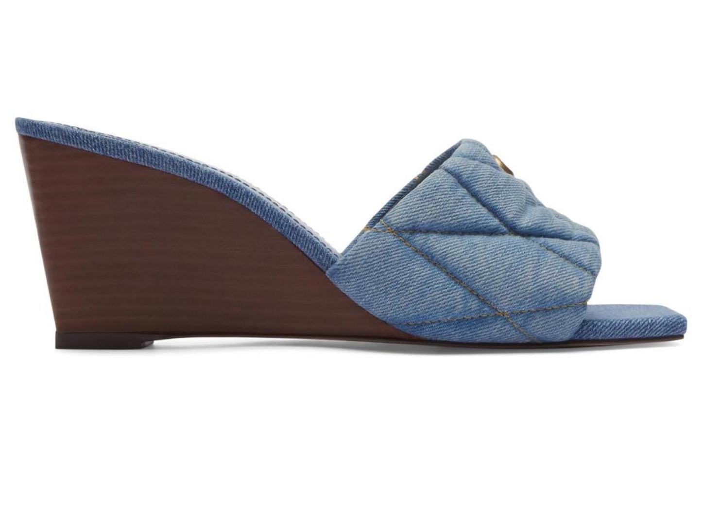 Emma Quilted Denim Wedge